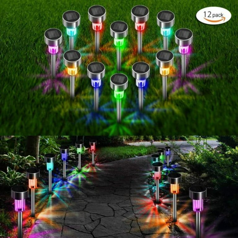 WHATOOK 12 Pack Solar Lights Outdoor Led Landscape Lighting Solar Outdoor Lights Lawn Lights Waterproof Solar Garden Lights for Walkway Terrace