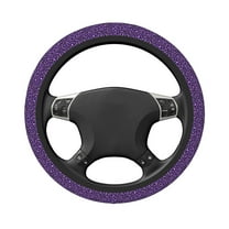 Uemuo Purple Leopard Printed Car Elastic Steering Wheel Cover - Universal Car Accessory for Diverse Cars Anti-Slip, and Comfortable- 15"