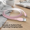 thumbnail image 3 of Powertek MFi USB-A to Lightning Two-Tone Pastel Fast Charge Cable, 6 ft, Pink, 3 of 8