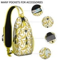 thumbnail image 4 of Yellow Banana Print Sling Backpack, Tropical Fruit Pattern Crossbody Daypack with Cute Banana Lover Design, Kawaii Cartoon Sweet Style, Lightweight and Durable, 4 of 5