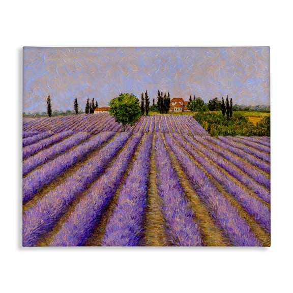 Stupell Industries Lavender Fields Farmland Canvas Wall Art design by Tim Coffey, 16 x 20