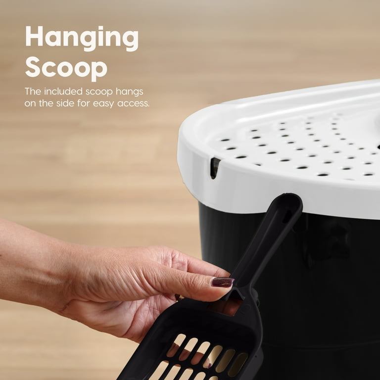 Large Top Entry Cat Litter Box with Litter Catching Lid & Scoop photo 4