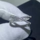 thumbnail image 3 of Anillo en X chapado en oro con circonita cúbica brillante, anillo apilable para el pulgar, alianzas de boda con diamantes de imitación, anillos cruzados para (2 piezas), 3 of 5