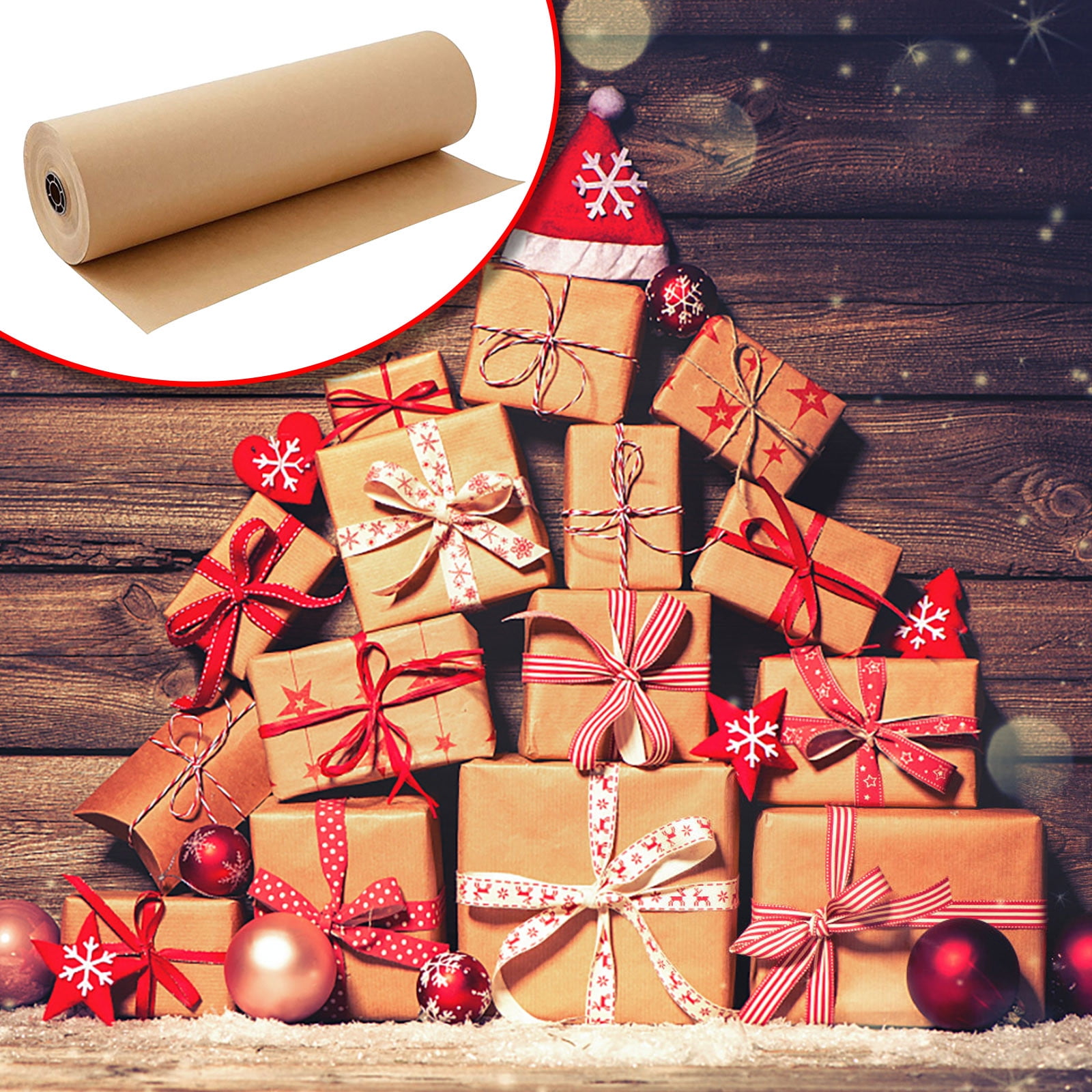 solacol Brown Paper Wrapping Paper Roll Roll Brown Kraft Paper Roll Crafts  Art Gift Packaging Decorative Paper Christmas Wrapping Paper Rolls Craft  Paper Wrapping Paper Kraft Paper Wrapping Paper 