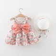 thumbnail image 1 of JDQJBZ Robe d'Été pour Fille à Imprimé Floral avec Nœud et Chapeau Souple Robe de Soleil pour Bébé, 1 of 5