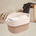 thumbnail image 1 of Canasta de algodón tejido de cuerda con mango Servido Organizador de baño Canasta de almacenamiento de contenedor para la oficina de la cocina Libros, 1 of 8