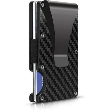 Minimalist Slim Wallet for Men Aluminum Metal Mens Wallet Black