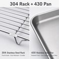 thumbnail image 5 of 11" Stainless Steel Baking Pan & Rack Set - 2 Piece Oven Tray for Roasting and Baking, 5 of 8