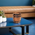 thumbnail image 3 of LABSERRON Yard Wooden Barrel Decor Carbonized Color Flower Pot 1Set, 3 of 5