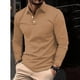 thumbnail image 5 of pstuiky hombres de manga larga, Camisa blusa de manga larga con cuello alto y botones estilo casual a la moda para hombre salir tops xxxl, 5 of 5