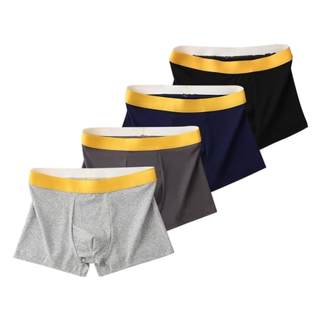 URSOFINE Men's Trunks Underwear Soft Breathable Comfort Flex Waistband Cool Underpants for Men 4 Pack