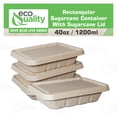 thumbnail image 5 of EcoQuality 40oz Disposable Bowls with Fiber Lids - Rectangular Compostable Sugarcane Fiber Biodegradable Paper Bowls Eco-Friendly Take Out Food Storage Containers, Microwave Safe, Meal Prep (100 PACK), 5 of 8