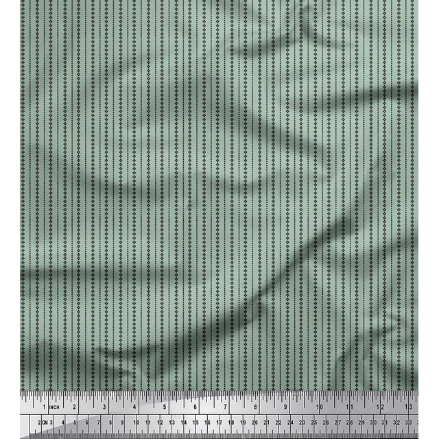 Soimoi Georgette Viscose Fabric Dotted Stripe Small Printed Fabric 1 Yard 42 Inch Wide