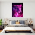 thumbnail image 4 of Mudket Framed Neon Pink Leopard Canvas Wall Art, Cool Glowing Leopard Print Room Decor, Trendy Animal Wall Art for Bedroom Office - 12"L x 8"W, 4 of 10