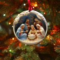 thumbnail image 5 of 2.9 in Carved Christmas Ornament, Christmas Tree Nativity Scene Hanging Ornaments, Nativity Scene Decor for Christmas Christian Family Holiday Wedding Home Styling, 5 of 6
