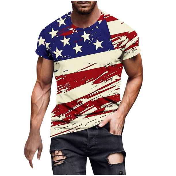 Mens Camisetas de Moda Casual Impresión Cuello Redondo Suéter Gimnasio Deportes Camiseta, Blusa de Manga Corta de Poliéster, Lavado de Manos