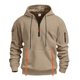 thumbnail image 1 of Dolkfu Sudaderas con capucha para hombres de media cremallera, sudaderas largas de deporte de color sólido con diseño de jacquard. XXL, 1 of 8