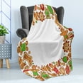 thumbnail image 4 of Christmas Soft Flannel Fleece Throw Blanket, Taste of Xmas Season Frame Gingerbread Cookies and Biscuits, Cozy Plush for Indoor and Outdoor Use, 70" x 90", Green Brown and Red, by Ambesonne, 4 of 5