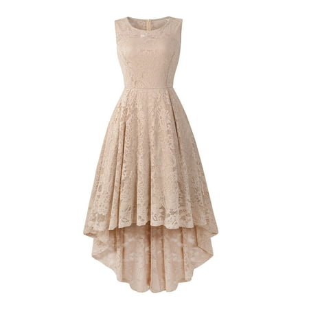 

Dress for Women 2022 Womens Dresses Fashion Women O-Neck Plain Vintage Elegant Midi Evening Zipper Sleeveless Dress Summer Savings Summer Dresses Womens Dress Pants Beige M