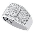 thumbnail image 3 of 10K White Gold Round Diamond Square Statement 13mm Pinky Ring Pave Band 1.10 CT., 3 of 5