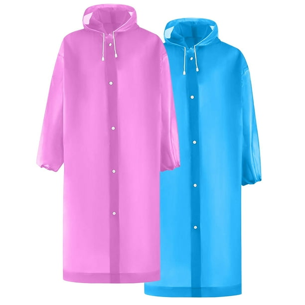 Capa impermeable de EVA para mujer, para exteriores, de manga larga, con capucha, para hombre y mujer, 2 piezas