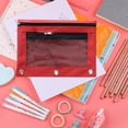 thumbnail image 4 of Huiing Red Mesh Zipper Pencil Pouch for Binders, Heavy-Duty Canvas Quick-View Mesh Pocket Mesh Stationery Bag, Multi-Use Zipper Pouch, Reinforced Metal Rings Secure 3-Ring Binder Integration, 4 of 4