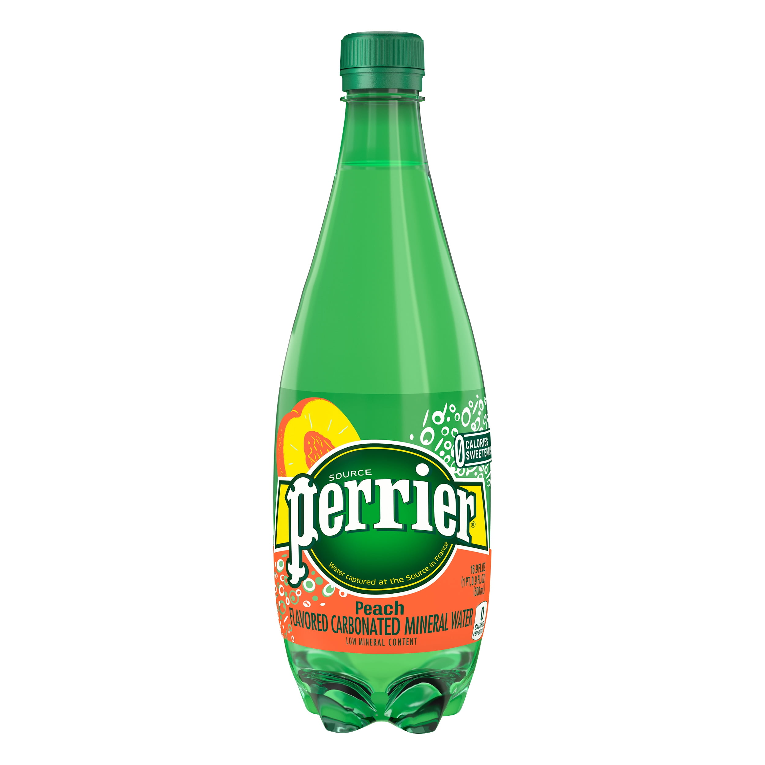 Perrier Peach Flavored Carbonated Mineral Water, 16.9 fl oz. Plastic