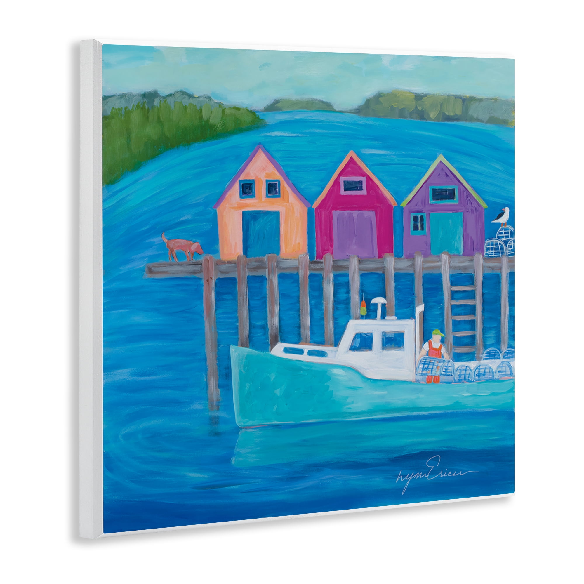 Stupell Industries Work Day at Seaside Village Wall Plaque Art, design by Lynn Ericson Fine Art