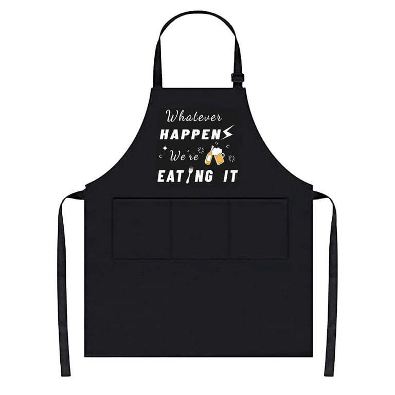 ASHLEIGH Funny Quotes About Cooking Chef Kitchen Apron, Adjustable Strap  Waist Ties, Front Pockets, Perfect for Cooking, Baking, Barbequing 