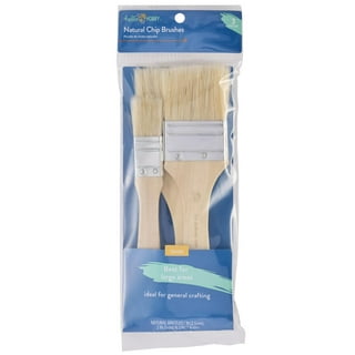 Sax White Bristle Paint Brushes with Short Wooden Handles, Flat and Round  Assorted Sizes, Set of 24