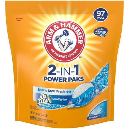Arm & Hammer 2-IN-1 Laundry Detergent Power Paks, 97 Count
