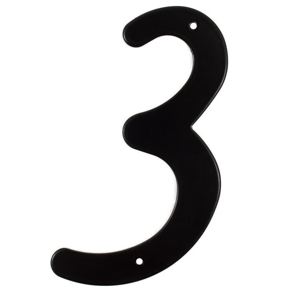 Smooth House Number, #3, 4 Inches, Matte Black by Stone Harbor Hardware