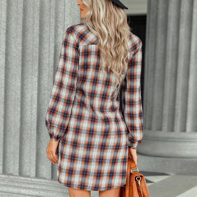 Vestido De Manga Larga, Vestido De Moda De Mujer Transpirable Con Cinturón De Solapa Para Citas Para Oficina Para Mujer ANGGREK Otros