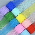 thumbnail image 2 of U8MO 20 Yards Bilateral Handicrafts Embroidered Lace Trim 25mm Sewing Wedding-Sky Blue, 2 of 8