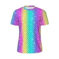 thumbnail image 5 of Wukai Rainbow Scales2 Print Men's Short-Sleeved Mesh T-Shirt,Quick-Dry Short Sleeve Workout T-Shirt-Small, 5 of 8