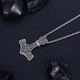 thumbnail image 3 of WINNICACA Norse Viking Thor's Hammer Necklace S925 Sterling Silver Viking Mjolnir Compass Amulet Pendant Jewelry Birthday Anniversary Fathers Day Valentines Day Gifts for Men, 3 of 6
