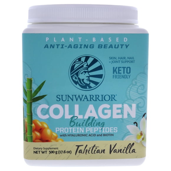 Collagène Peptides de Protéines de Construction - Vanille Tahitienne par Sunwarrior pour Unisexe - 17,6 oz Complément Alimentaire