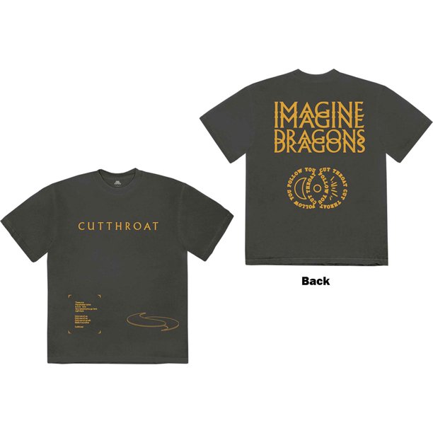 Imagine Dragons - Camiseta Cutthroat Símbolos de Algodón para Adultos Unisex (Gris Carbón)