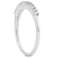 thumbnail image 2 of 14k White Gold Raised Shared Prong Diamond Wedding Ring Band Size 8, 2 of 3