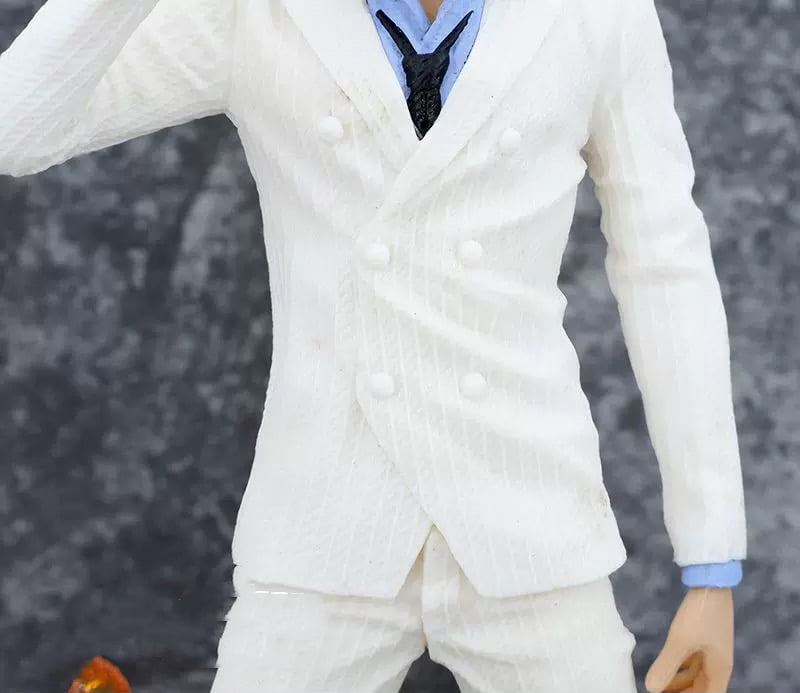 Sanji Figure Standing Base Fantasy Suit Sanji Figurine 36cm/14.1inch Anime Character Collection Game Character Statue Model Ornament Gifts (White)