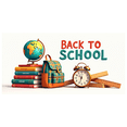 thumbnail image 1 of Colorful Welcome to School Banner with School Supplies Elements Background Backdrop, for School Openings Classroom Decorations Back - to - School Parties Photography Props, 1 of 4