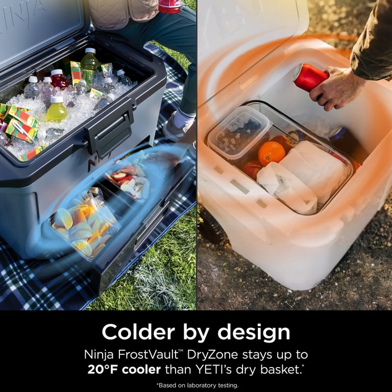 Ninja FrostVault 50qt Hard Cooler, Blue, Ice Chest with Dry Zone