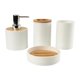 thumbnail image 1 of Almencla - Juego de 4 accesorios de baño, regalo de inauguración de la casa, decoración de baño, taza de enjuague bucal, color blanco, 1 of 8