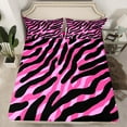 thumbnail image 2 of Manfei Zebra Print Full Size Sheets,Jungle Wildlife Bed Sheets,Wpink Black Abstract Geometric Lines Sheet Sets For Girl Boys,Microfiber Bedroom Decor,4-Piece, 2 of 7