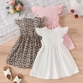 thumbnail image 6 of Gibobby Little Girl Summer Dresses 3 Pack Ruffled Floral Flutter Sleeveless Summer Outfits For 3t 4t 5t 6t 7t 8t Girl Dailywear(2-3 Years,Grey), 6 of 7