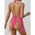 thumbnail image 6 of KelaJuan Women's Crochet Bikini Cover Ups Sleeveless Halter Neck Hollow Out Tassel Tops Swimsuit Cover Ups, 6 of 6