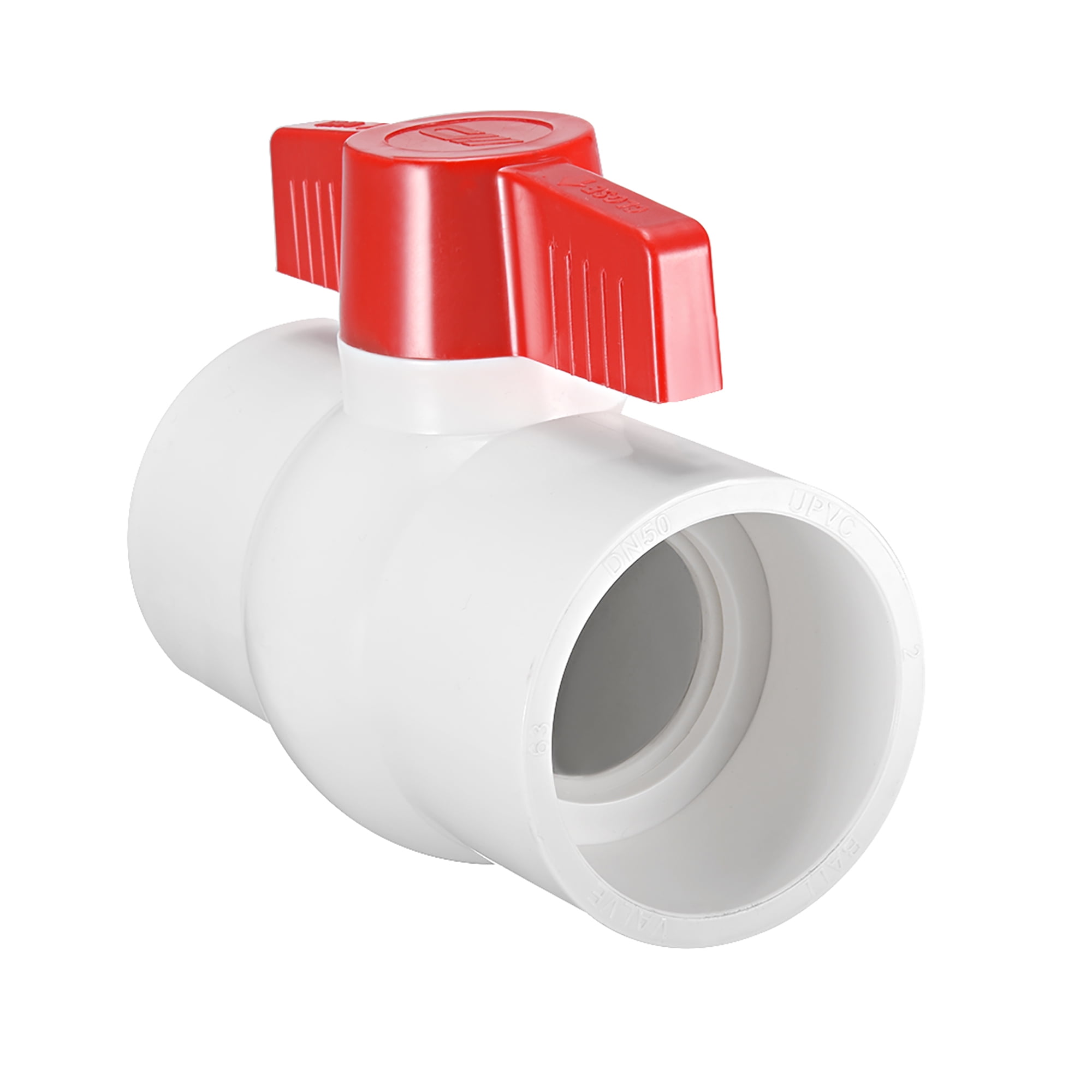 Pvc Ball Valve Water Pipe Slip Ends 2 Inner Hole Diameter Red