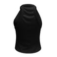 thumbnail image 6 of HAPIMO Women's Summer Tank Tops O-Neck Blouse Sleeveless Shirts for Girls Solid Color Print Tops Casual Slim Fit Camis Vest Daily Basic Camisole Sales Black M, 6 of 6