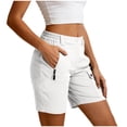 thumbnail image 7 of QATAINLAV Women's Lightweight Golf Long Cargo Shorts Summer Outdoor Travel Hiking Shorts with Pockets Vacation Clothes White M, 7 of 7