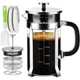 thumbnail image 1 of YMMIND Cafetera De Prensa Francesa Prensa De Café De Acero Inoxidable 304, con Sistema De 4 Filtros, Vidrio De Prensa Francesa De Borosilicato De Espesor Resistente Al Calor, Tetera Sin BPA, Émbolo De, 1 of 5